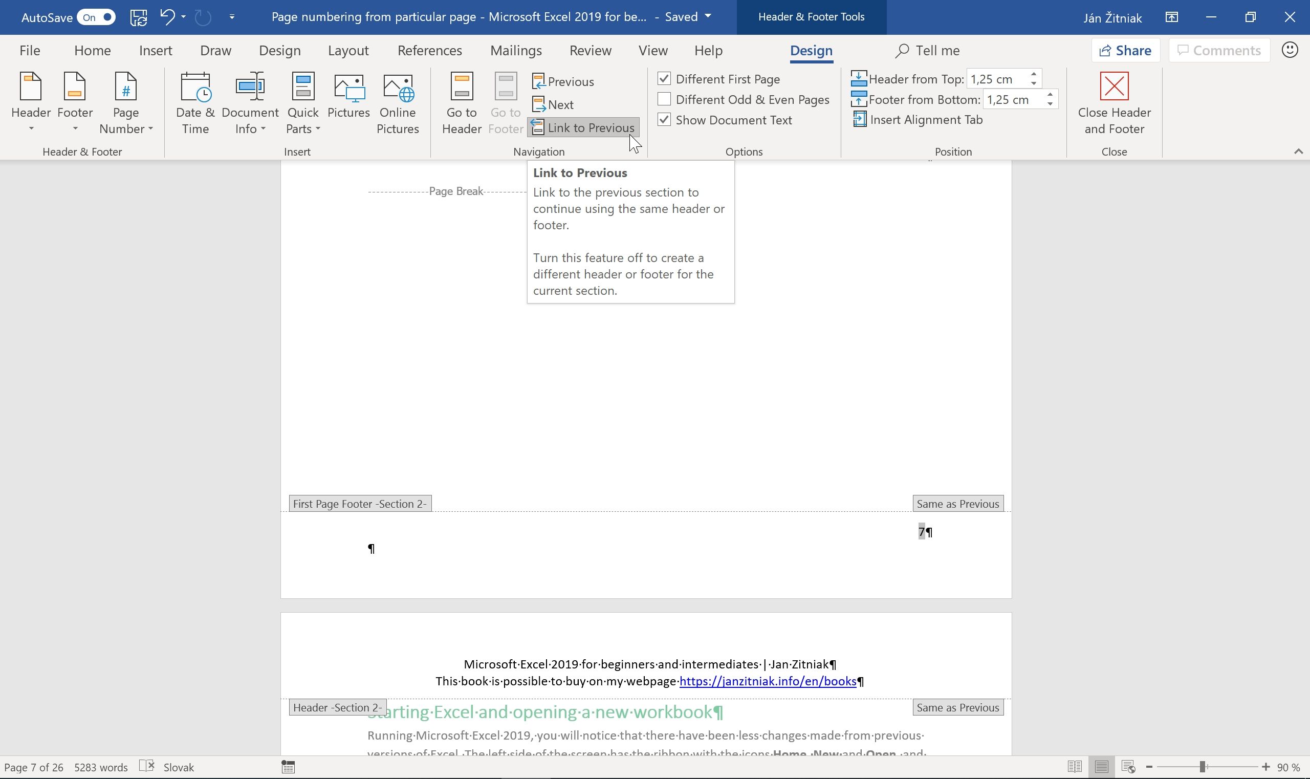 page numbering from specific page in microsoft word 05